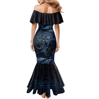 Aotearoa New Zealand Octopus Family Matching Mermaid Dress and Hawaiian Shirt Silver Fern Maori Pattern LT05 - Polynesian Pride
