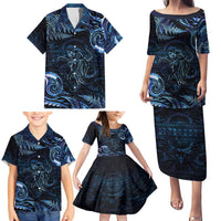 Aotearoa New Zealand Octopus Family Matching Puletasi and Hawaiian Shirt Silver Fern Maori Pattern LT05 - Polynesian Pride
