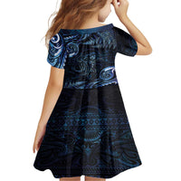 Aotearoa New Zealand Octopus Family Matching Summer Maxi Dress and Hawaiian Shirt Silver Fern Maori Pattern LT05 - Polynesian Pride