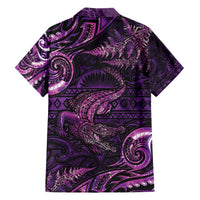 Aotearoa New Zealand Crocodile Family Matching Off The Shoulder Long Sleeve Dress and Hawaiian Shirt Silver Fern Maori Pattern LT05 - Polynesian Pride