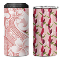 Samoa Teuila 4 in 1 Can Cooler Tumbler Pink Samoan Siapo Motifs