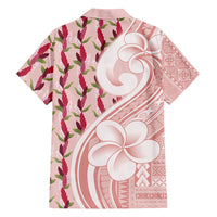 Samoa Teuila Family Matching Summer Maxi Dress and Hawaiian Shirt Pink Samoan Siapo Motifs