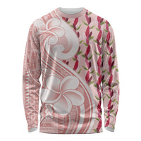 Samoa Teuila Long Sleeve Shirt Pink Samoan Siapo Motifs