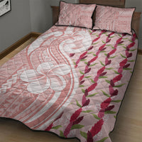 Samoa Teuila Quilt Bed Set Pink Samoan Siapo Motifs