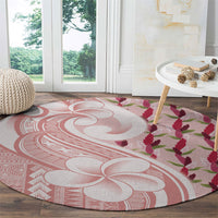 Samoa Teuila Round Carpet Pink Samoan Siapo Motifs