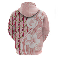 Samoa Teuila Zip Hoodie Pink Samoan Siapo Motifs