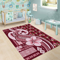 Samoa Teuila Area Rug Maroon Samoan Siapo Motifs