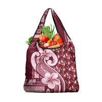 Samoa Teuila Grocery Bag Maroon Samoan Siapo Motifs