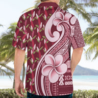 Samoa Teuila Hawaiian Shirt Maroon Samoan Siapo Motifs