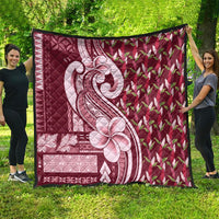 Samoa Teuila Quilt Maroon Samoan Siapo Motifs