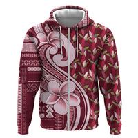 Samoa Teuila Zip Hoodie Maroon Samoan Siapo Motifs