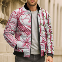 Samoa Teuila Bomber Puffer Jacket White Samoan Siapo Motifs