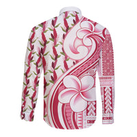 Samoa Teuila Long Sleeve Button Shirt White Samoan Siapo Motifs LT05 - Polynesian Pride
