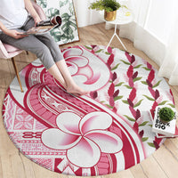 Samoa Teuila Round Carpet White Samoan Siapo Motifs