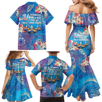 Happy Diwali Festival Family Matching Mermaid Dress and Hawaiian Shirt Diya Lamp Rangoli With Polynesian Pattern