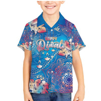 Happy Diwali Festival Family Matching Mermaid Dress and Hawaiian Shirt Diya Lamp Rangoli With Polynesian Pattern