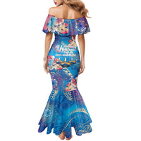 Happy Diwali Festival Mermaid Dress Diya Lamp Rangoli With Polynesian Pattern