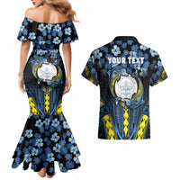 Personalised Palau Couples Matching Mermaid Dress and Hawaiian Shirt Polynesian Dolphin Tropical Hibiscus Style LT05 - Polynesian Pride