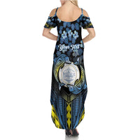 Personalised Palau Family Matching Summer Maxi Dress and Hawaiian Shirt Polynesian Dolphin Tropical Hibiscus Style LT05 - Polynesian Pride