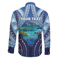 Personalised French Polynesia Bora Bora Family Matching Off Shoulder Short Dress and Hawaiian Shirt Beach Landscape Polynesian Style LT05 - Polynesian Pride