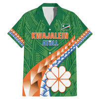 Personalised Marshall Islands Kwajalein Atoll Family Matching Mermaid Dress and Hawaiian Shirt Polynesian Tribal Tattoo LT05 Dad's Shirt - Short Sleeve Green - Polynesian Pride