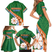 Personalised Marshall Islands Kwajalein Atoll Family Matching Short Sleeve Bodycon Dress and Hawaiian Shirt Polynesian Tribal Tattoo LT05 - Polynesian Pride