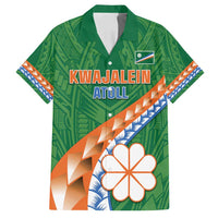 Personalised Marshall Islands Kwajalein Atoll Family Matching Tank Maxi Dress and Hawaiian Shirt Polynesian Tribal Tattoo LT05 Dad's Shirt - Short Sleeve Green - Polynesian Pride