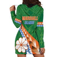 Personalised Marshall Islands Kwajalein Atoll Hoodie Dress Polynesian Tribal Tattoo LT05 - Polynesian Pride