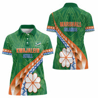 Personalised Marshall Islands Kwajalein Atoll Women Polo Shirt Polynesian Tribal Tattoo
