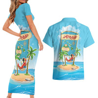 Aloha Hawaii Couples Matching Short Sleeve Bodycon Dress and Hawaiian Shirt Funny Macaw Parrot Tropical Vibe LT05 - Polynesian Pride
