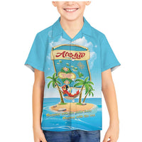 Aloha Hawaii Family Matching Mermaid Dress and Hawaiian Shirt Funny Macaw Parrot Tropical Vibe LT05 Son's Shirt Blue - Polynesian Pride