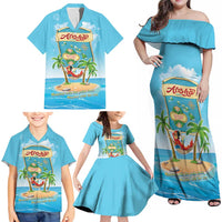 Aloha Hawaii Family Matching Off Shoulder Maxi Dress and Hawaiian Shirt Funny Macaw Parrot Tropical Vibe LT05 - Polynesian Pride