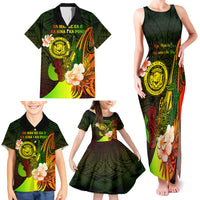 Personalised Hawaii State Motto Family Matching Tank Maxi Dress and Hawaiian Shirt Hawaiian Tribal Reggae Hammerhead Shark LT05 - Polynesian Pride