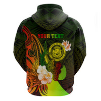 Personalised Hawaii State Motto Zip Hoodie Hawaiian Tribal Reggae Hammerhead Shark LT05 - Polynesian Pride
