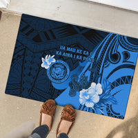 Hawaii State Motto Rubber Doormat Hawaiian Tribal Blue Hammerhead Shark LT05 - Polynesian Pride