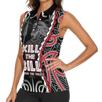 Aotearoa Waitangi Day Women Sleeveless Polo Shirt Maori Warrior Tribal Tattoo LT05 - Polynesian Pride