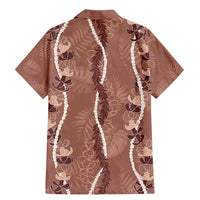 Hawaii Maile Lei Family Matching Mermaid Dress and Hawaiian Shirt With Brown Monstera Pattern LT05 - Polynesian Pride