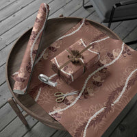 Hawaii Maile Lei Wrapping Paper With Brown Monstera Pattern - Polynesian Pride