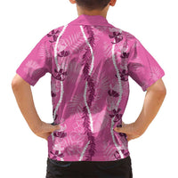 Hawaii Maile Lei Family Matching Off Shoulder Maxi Dress and Hawaiian Shirt With Pink Monstera Pattern LT05 - Polynesian Pride