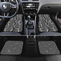 Hawaii Maile Lei Car Mats With Gray Monstera Pattern