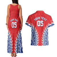 Custom Tuamotu Archipelago Couples Matching Tank Maxi Dress and Hawaiian Shirt Polynesian Tribal Tattoo LT05 - Polynesian Pride