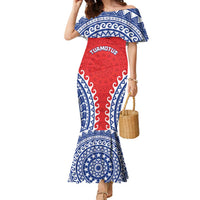 Custom Tuamotu Archipelago Family Matching Mermaid Dress and Hawaiian Shirt Polynesian Tribal Tattoo LT05 Mom's Dress Red - Polynesian Pride