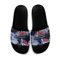 Tuamotu Islands Slide Sandals Polynesian Pattern With Turtle