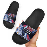 Tuamotu Islands Slide Sandals Polynesian Pattern With Turtle