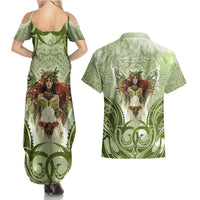 New Zealand Maori Fairy Patupaiarehe Couples Matching Summer Maxi Dress and Hawaiian Shirt Polynesian Style LT05 - Polynesian Pride