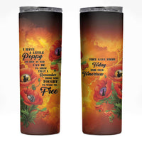 ANZAC Day Red Poppy Skinny Tumbler Honoring The ANZAC Spirit LT05 Orange - Polynesian Pride