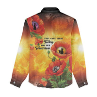 ANZAC Day Red Poppy Women Casual Shirt Honoring The ANZAC Spirit LT05 - Polynesian Pride