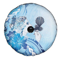 Aotearoa Maori Wahine Spare Tire Cover Fantail Bird Blue Gold Marble LT05 - Polynesian Pride