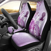 Aotearoa Maori Wahine Car Seat Cover Fantail Bird Purple Gold Marble LT05 - Polynesian Pride