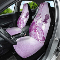 Aotearoa Maori Wahine Car Seat Cover Fantail Bird Purple Gold Marble LT05 - Polynesian Pride